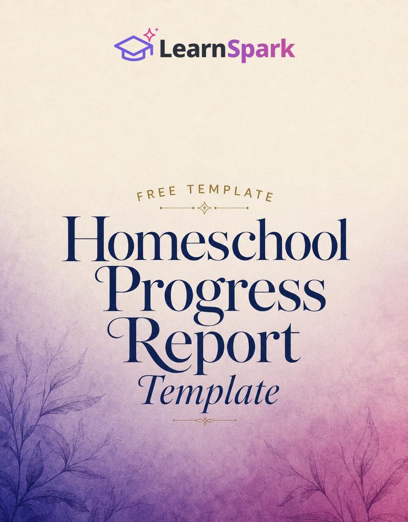 Homeschool Progress Report Template cover